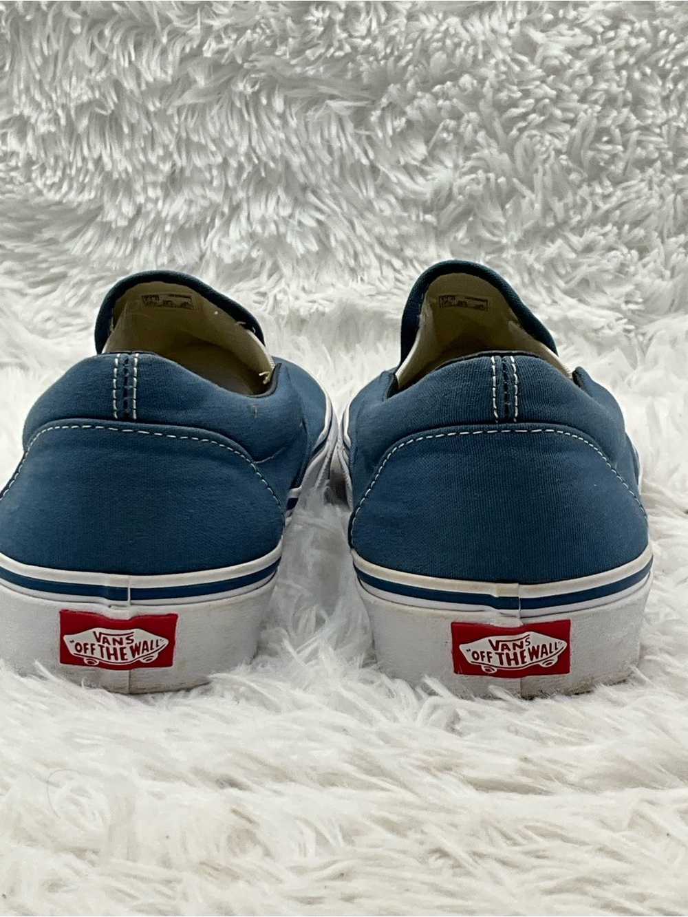 Vans Canvas Loafers Size 11 (Women’s 12.5) Blue Slip-on Unisex Classic - Picture 5 of 6